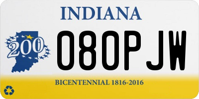 IN license plate 080PJW