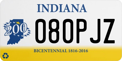 IN license plate 080PJZ