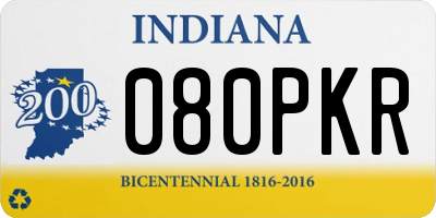 IN license plate 080PKR