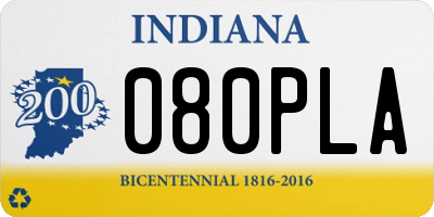 IN license plate 080PLA