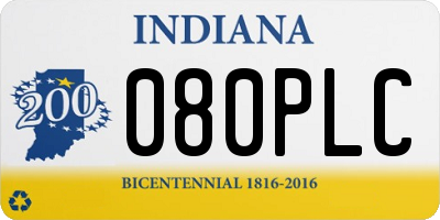 IN license plate 080PLC