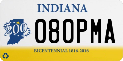IN license plate 080PMA
