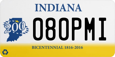 IN license plate 080PMI