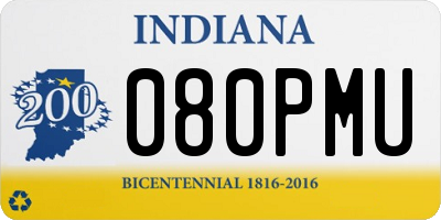 IN license plate 080PMU