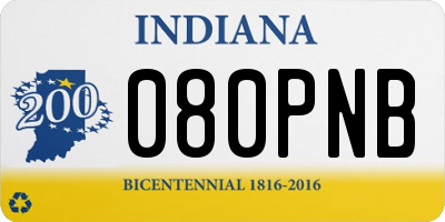 IN license plate 080PNB