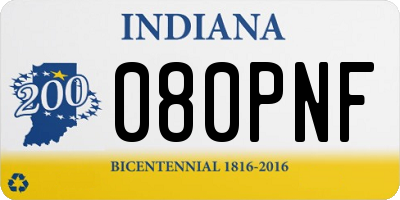IN license plate 080PNF