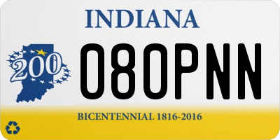 IN license plate 080PNN