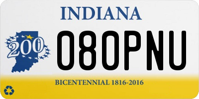 IN license plate 080PNU