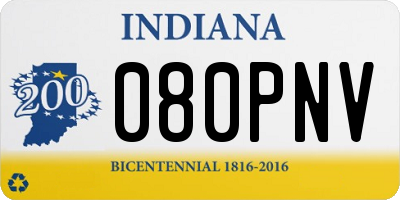 IN license plate 080PNV