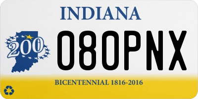 IN license plate 080PNX