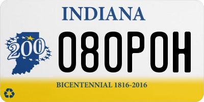 IN license plate 080POH