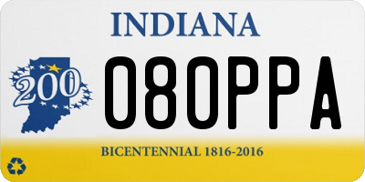 IN license plate 080PPA