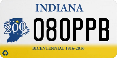 IN license plate 080PPB