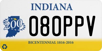 IN license plate 080PPV
