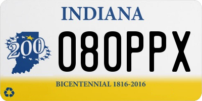 IN license plate 080PPX