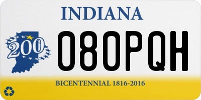 IN license plate 080PQH