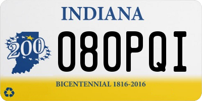 IN license plate 080PQI