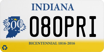 IN license plate 080PRI