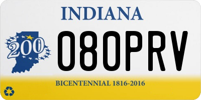 IN license plate 080PRV
