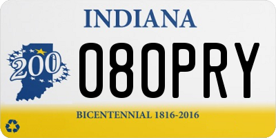 IN license plate 080PRY