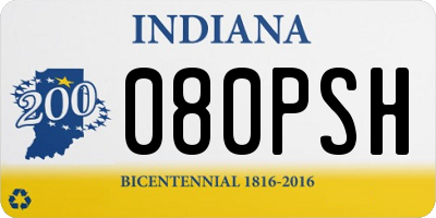 IN license plate 080PSH