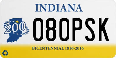 IN license plate 080PSK