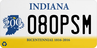 IN license plate 080PSM