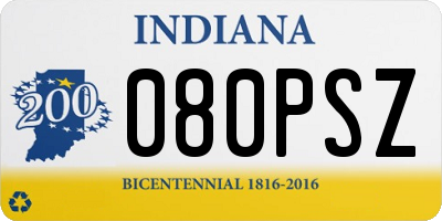 IN license plate 080PSZ