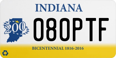 IN license plate 080PTF
