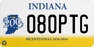 IN license plate 080PTG