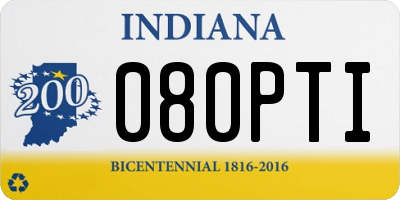 IN license plate 080PTI