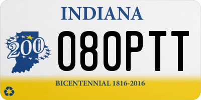 IN license plate 080PTT