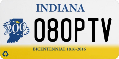 IN license plate 080PTV
