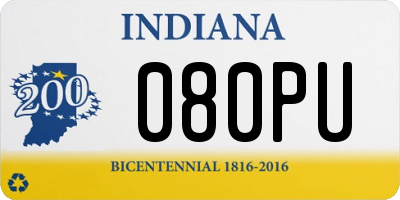 IN license plate 080PU