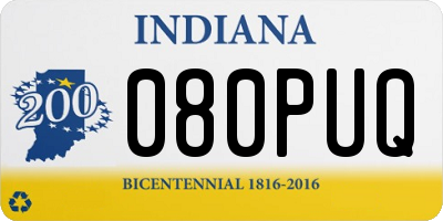 IN license plate 080PUQ