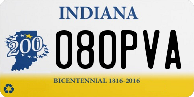 IN license plate 080PVA