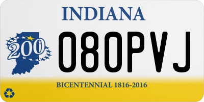 IN license plate 080PVJ