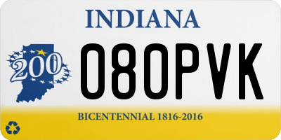 IN license plate 080PVK