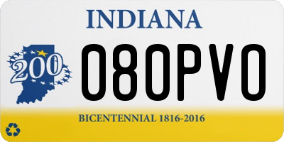 IN license plate 080PVO