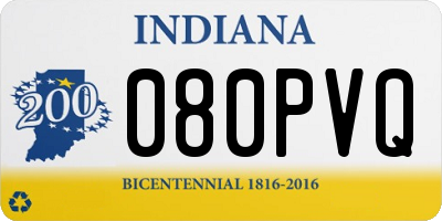 IN license plate 080PVQ