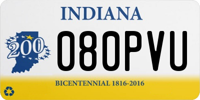 IN license plate 080PVU