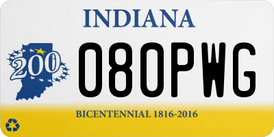 IN license plate 080PWG