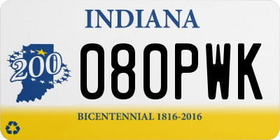 IN license plate 080PWK