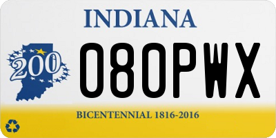 IN license plate 080PWX