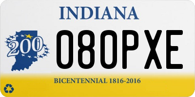 IN license plate 080PXE