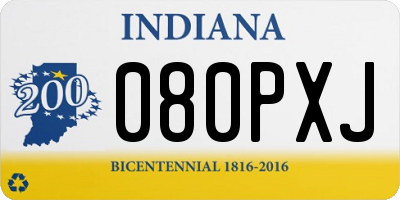 IN license plate 080PXJ