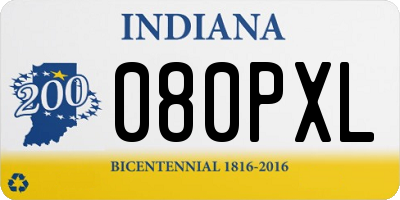 IN license plate 080PXL