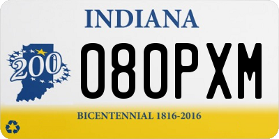 IN license plate 080PXM
