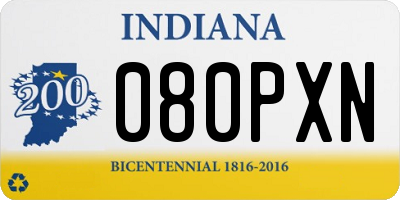 IN license plate 080PXN