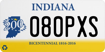 IN license plate 080PXS